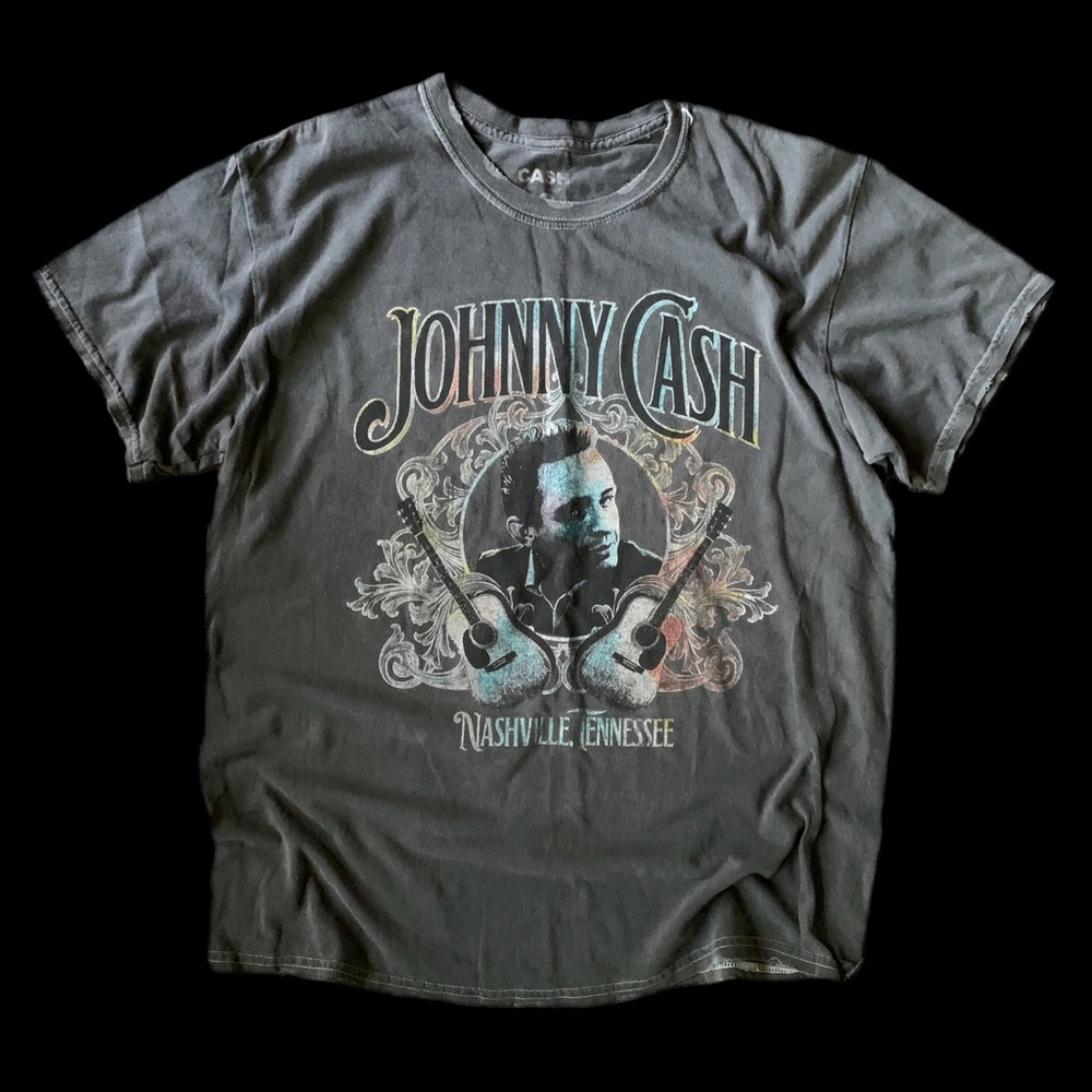 Johnny Cash Graphic Tee in Ash by